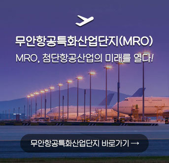 무안항공특화산업단지(MRO) MRO, 첨단항공산업의 미래를 열다! 무안항공특화산업단지 바로가기 →